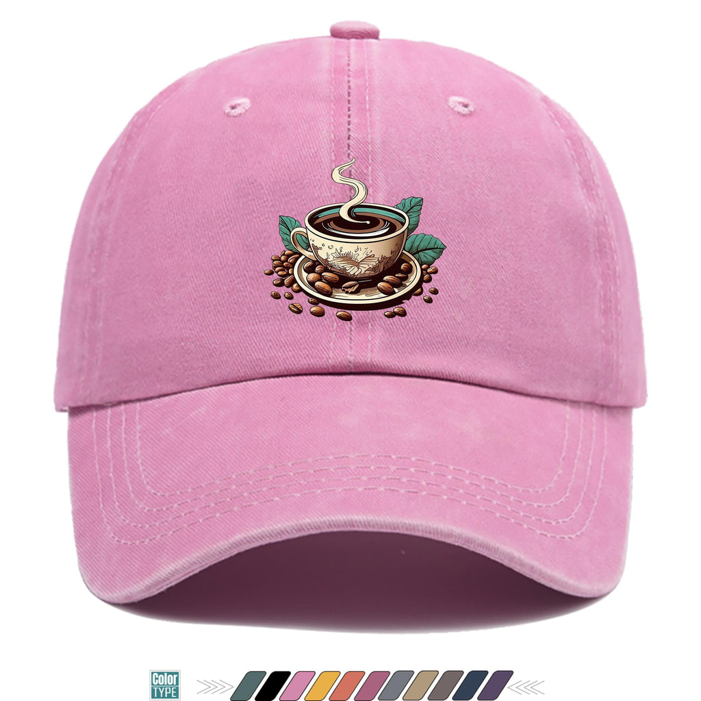 1pc 1pcs Vintage American Trucker Hat - Adjustable Soft Top Dad Cap with Coffee Print, Breathable Suitable for Outdoor Sports, Cycling,, Fishing, for Men & Women, Unisex for Youth, Skateboarding, Parties, Festivals, Gift