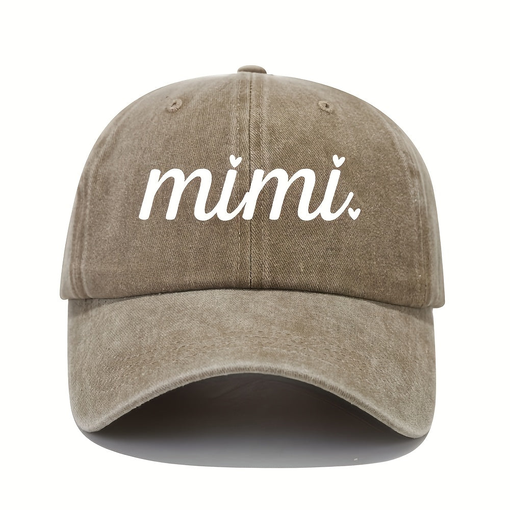 Mimi Printed Casual Baseball Cap Vintage Wash Old Adjustable Daddy Hat Lightweight Fashion Unisex Sun Hat
