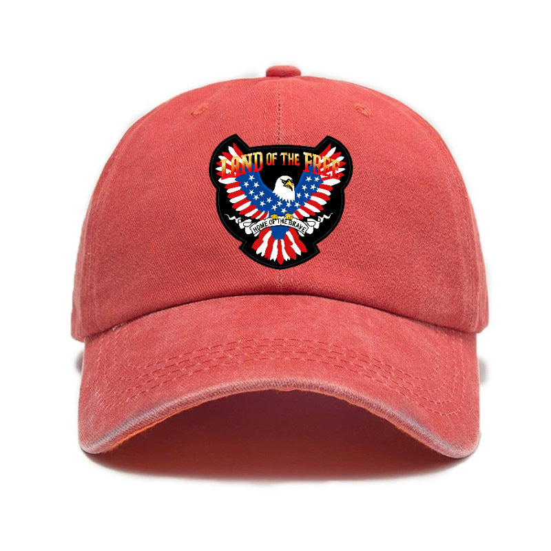 Fashion 1pc American Land of Liberty Printed Washed Distressed Style Baseball Cap Unisex Outdoor Casual Hat