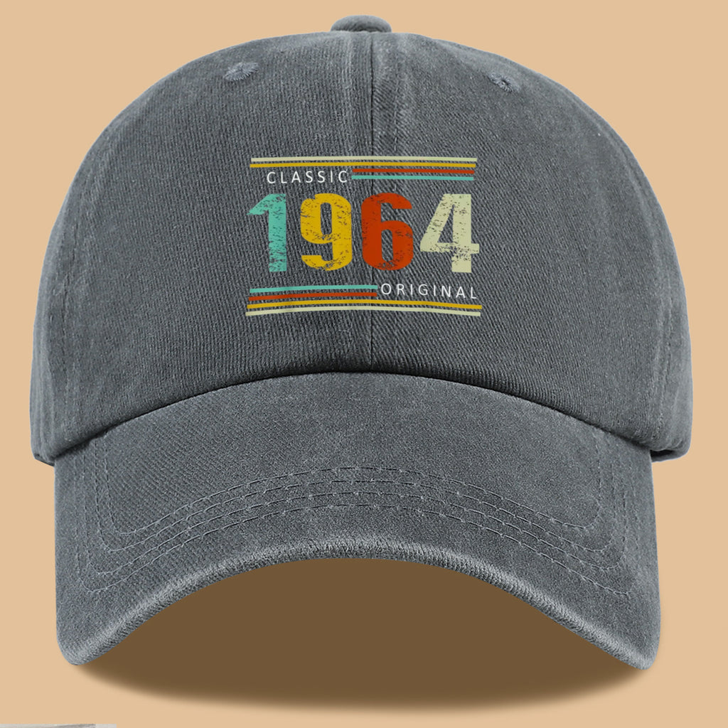 1pc 1964 Original Vintage Print Baseball Cap Suitable for Men & Women, Adjustable Duckbill Hat with Retro, Unisex Outdoor Sun Hat for Sports, Travel, Parties, Camping - Nostalgic, Holidays, Streetwear Fashion
