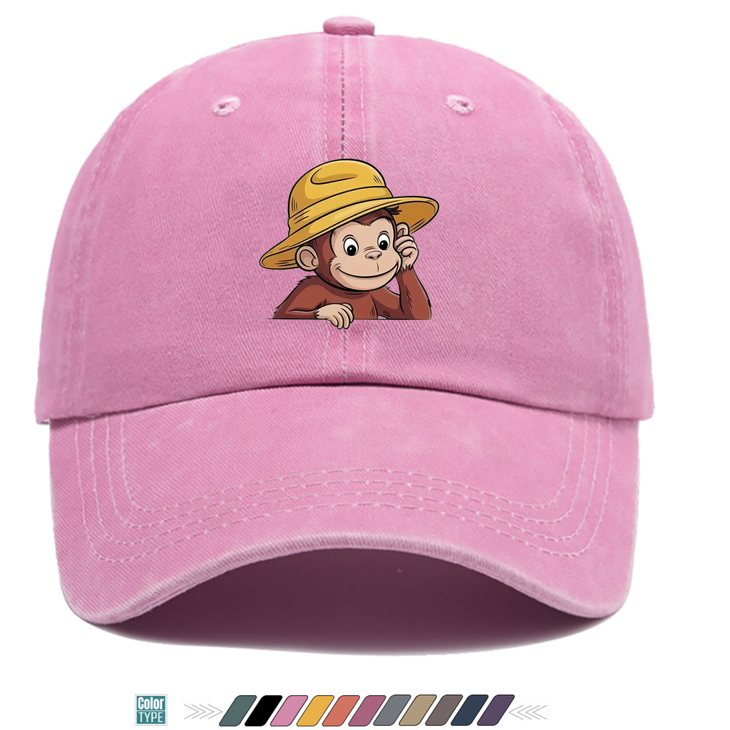 1pc 1pcs Monkey Print Baseball Cap with Straw Hat - Adjustable Snapback, Breathable Sun Hat Suitable for Outdoor, Travel, Birthday Parties, Unisex for Men & Women, for Parents, Gift, Casual Cap for Park Picnic, Festival Gift