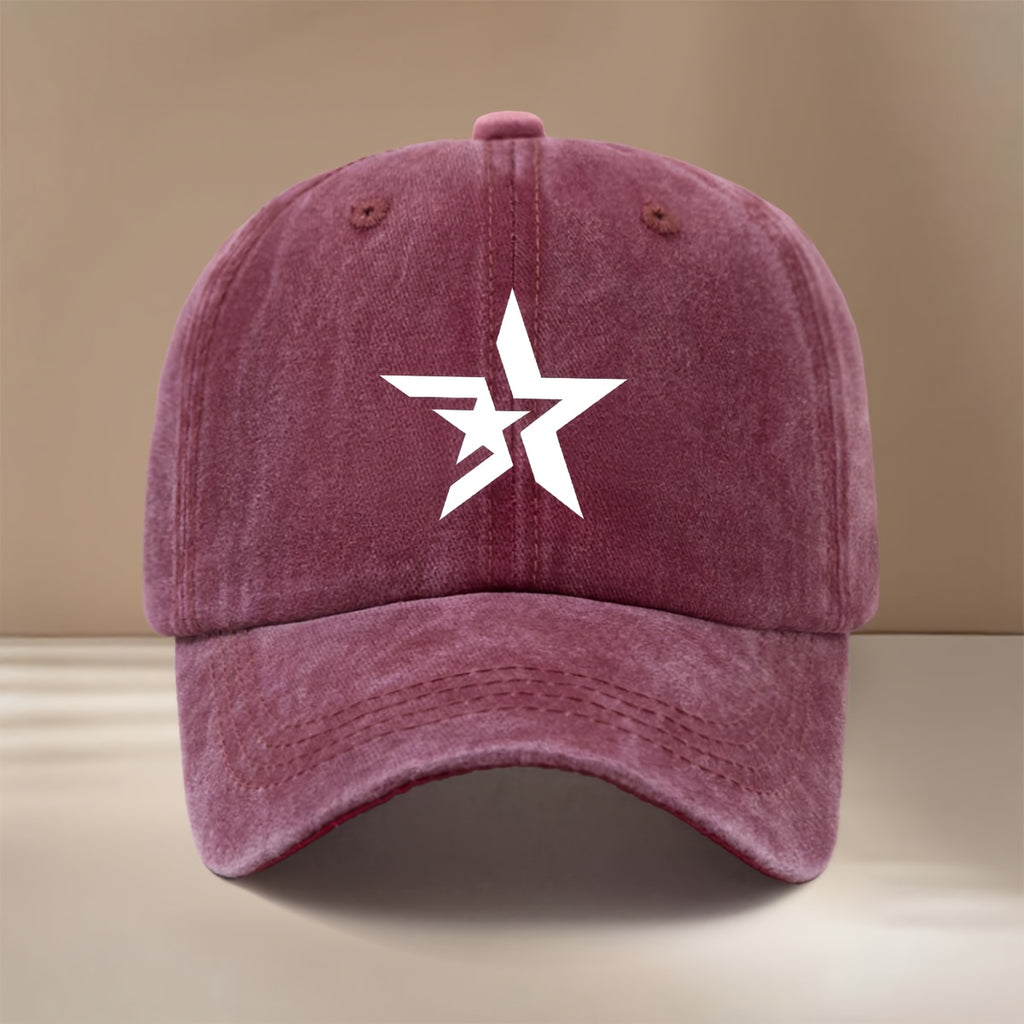 Double-layer Five-pointed Star Line Pattern Baseball Cap, Adjustable Size, Lightweight Hip-hop Hat, Unisex Casual Cap for Parties, Dinners, and Camping, Comfortable and  Curved Brim Hat, Versatile Snapback Cap, Simple, Trendy, and Cool Six-panel Cap
