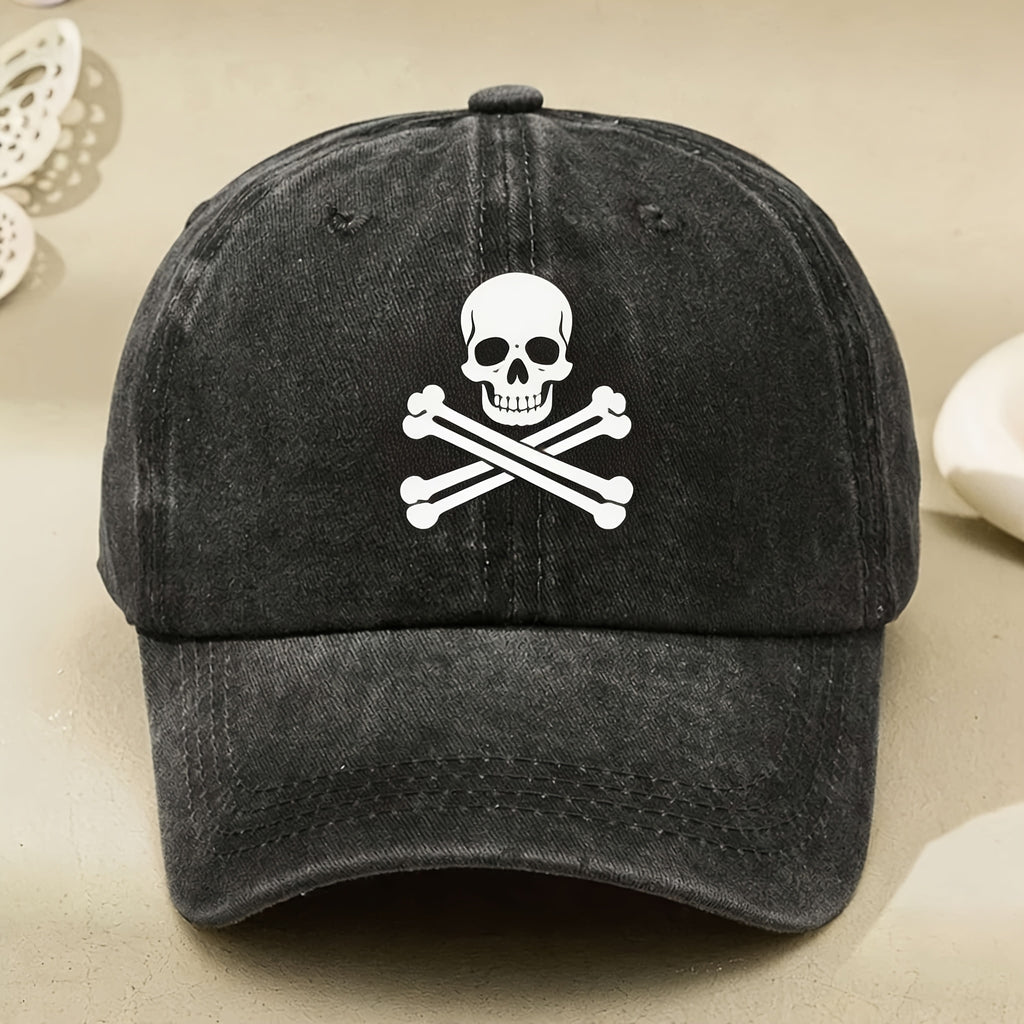 Vintage Skull Crossbones Baseball Cap for Men Women Cool Street Style Casual Hat Anniversary Gift