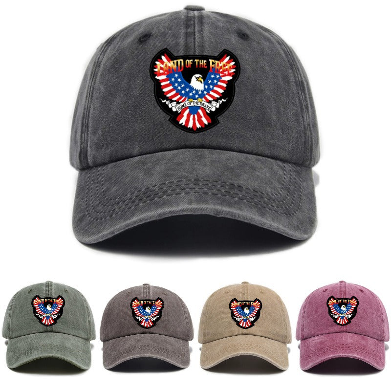 Fashion 1pc American Land of Liberty Printed Washed Distressed Style Baseball Cap Unisex Outdoor Casual Hat