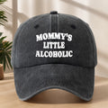 MOMMY's LITTLE ALCOHOLIC High-Quality Printed Baseball Cap, Classic Washed Distressed Vintage Curved Brim Hat for Outdoor Leisure, Sports, Running, Mountaineering, Camping, Fishing. Soft, Comfortable, Sweat-Absorbent, Breathable Duckbill Cap.  Street