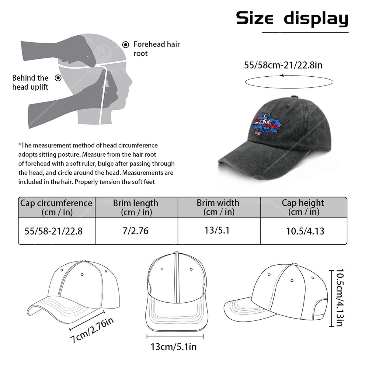US 250th Anniversary 1776-2026 Patriotic Baseball - Retro Full-Body Flag Print Suitable for 4th of, Semiquincentennial Commemorative Hat, Unisex for &, Historical for Independence Day Gifts