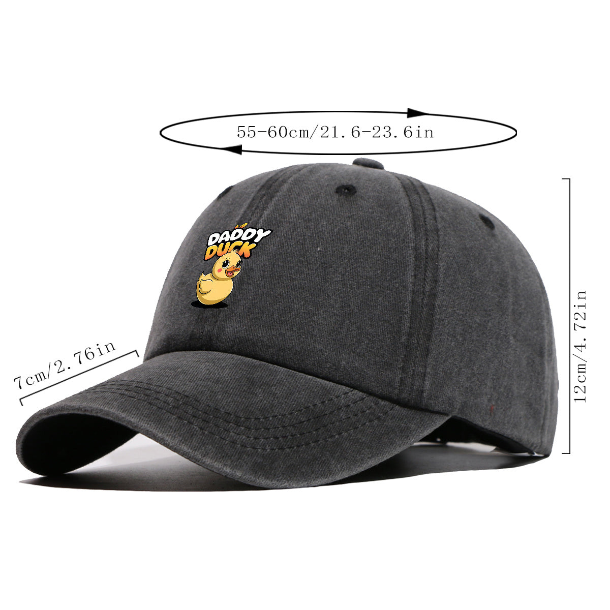 1pc "DADDY DU" Fun Rubber Duck Print Baseball Cap, Cute Cartoon Sun Hat, Fashion Casual All-Match Unisex Duckbill Cap, Adjustable Size, Dad Fishing Hat, Mom Shopping Hat, Hiking Riding Hat, Suitable for Daily Outing, Park Play, Party Gathering