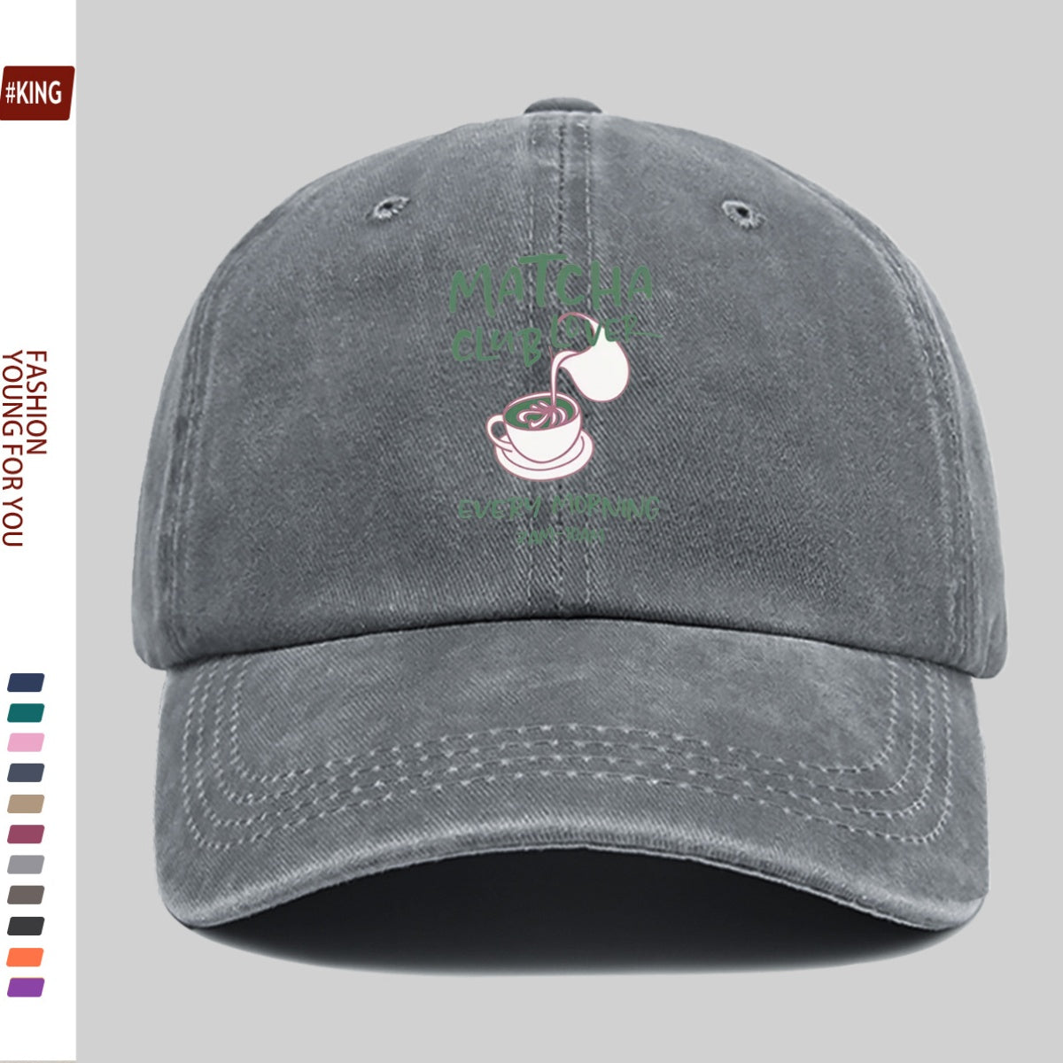 1pc Matcha Drink Pattern Printed Unisex Baseball Cap, Fashionable And Easy Versatile Urban Hat, Multifunctional Outdoor Sports Cap, Comfortable And Breathable Trucker PAPA Hat, Adjustable Outdoor Fishing Hat, Available in Multiple Colors