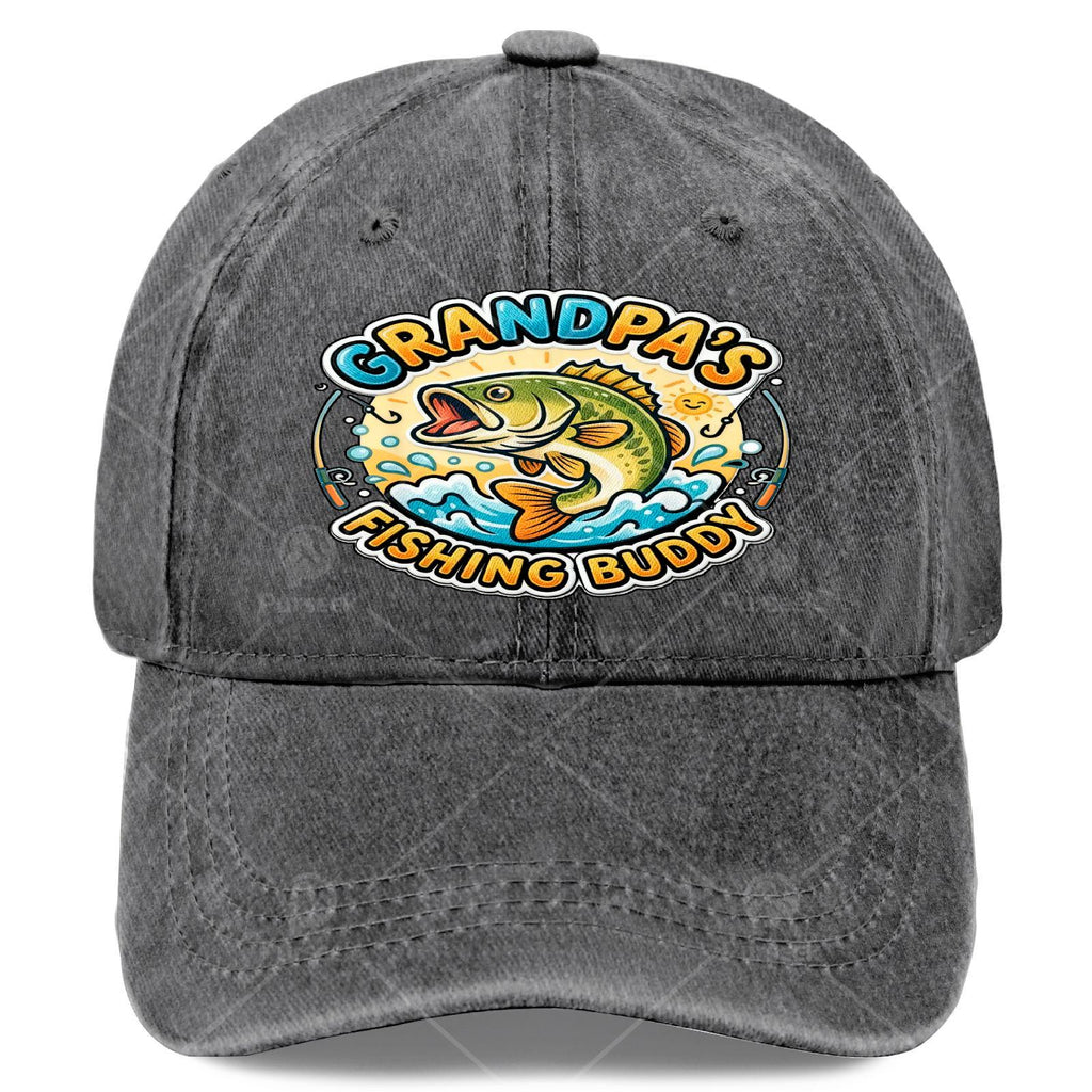 Fun Grandpa Angler Bass Fisherman Youth Boys Universal Baseball Cap