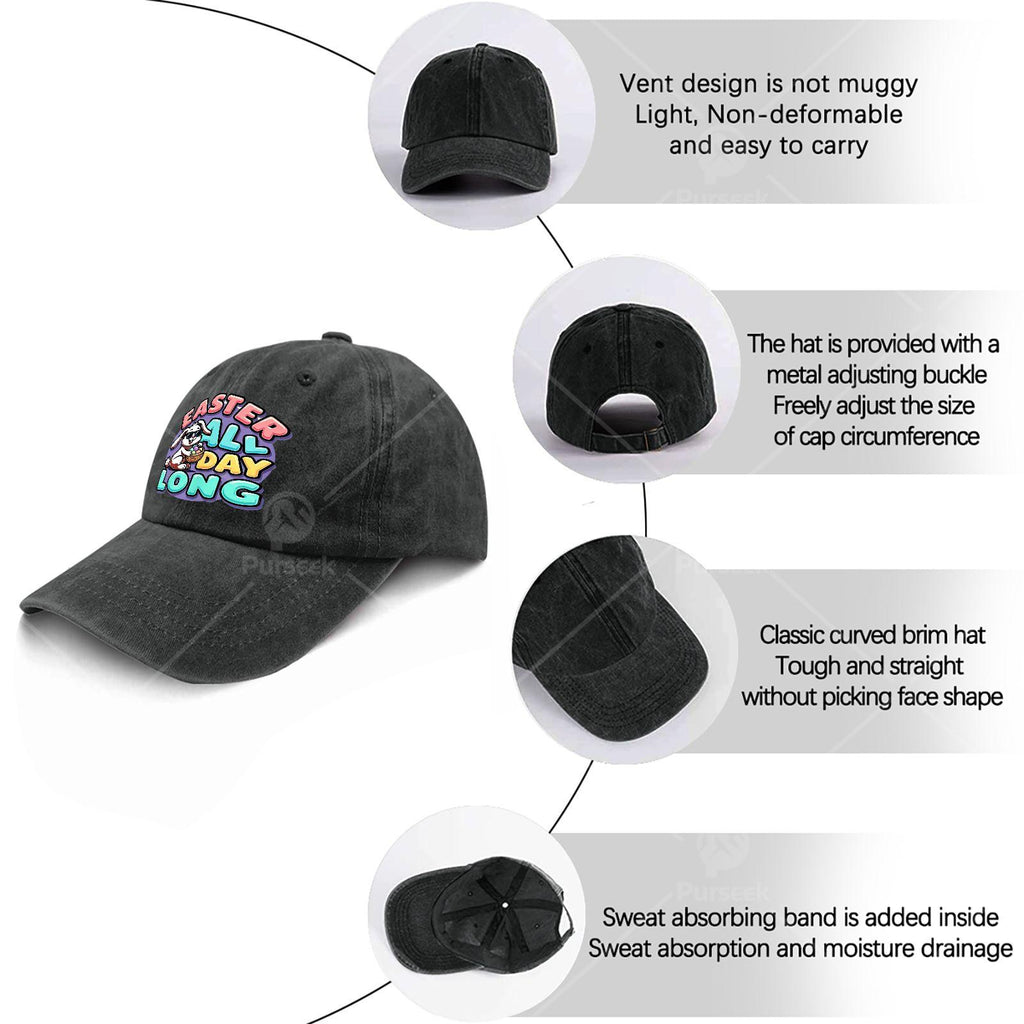 Boys Easter Weather Looks Perfect Baseball Hat Unisex Fashion Washed Distressed