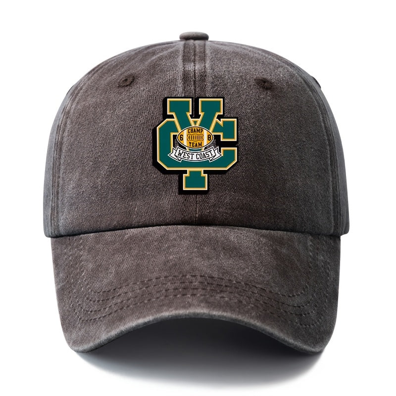 Unisex Fashion Versatile Printed CY WEST COAST Baseball Cap, Classic Retro Washed Outdoor Lightweight Curved Brim Hat, Trucker Hat, Suitable for Outdoor Vacation Travel Camping And Other Casual Occasions, Holiday Party Hip-Hop Hat