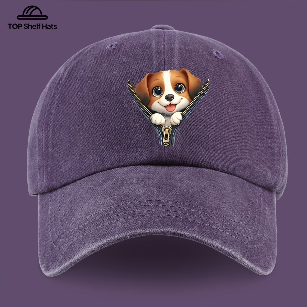 1pc Cute Playful Dog Pattern Design Printed Baseball Cap, Ideal Gift for Dog Lovers, Lightweight Comfortable And Breathable, Adjustable Size, Black PAPA Truck Driver Retro Dad Hat, Mom'S Beach Vacation Sun Hat, Youth Couple Outdoor Skate Cap