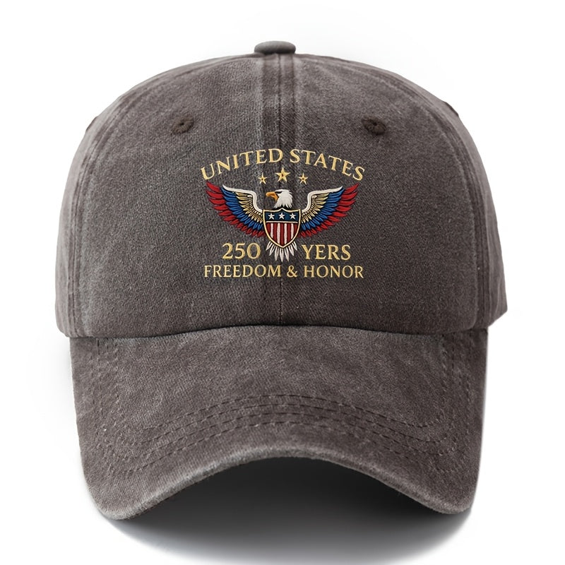 A Unisex Fashionable and Versatile Printed UNITED STATES Eagle Baseball Cap, Featuring a Classic Vintage Washed Outdoor Lightweight Curved Brim. This Trucker Baseball Cap Is Suitable for Casual Occasions Such as Outdoor Vacations