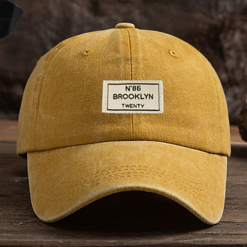 Men'S American Vintage Baseball Cap, Stylish And Versatile, Adjustable Curved Brim Duckbill Hat for Outdoor Fashion