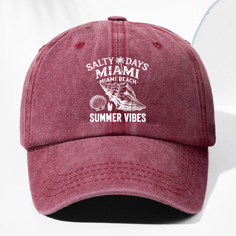 Unisex Seashell Print Washed Vintage Baseball Cap Fashion Men Women Sun Hat Adjustable Size Trucker Cap Suitable for All Seasons Daily Wear