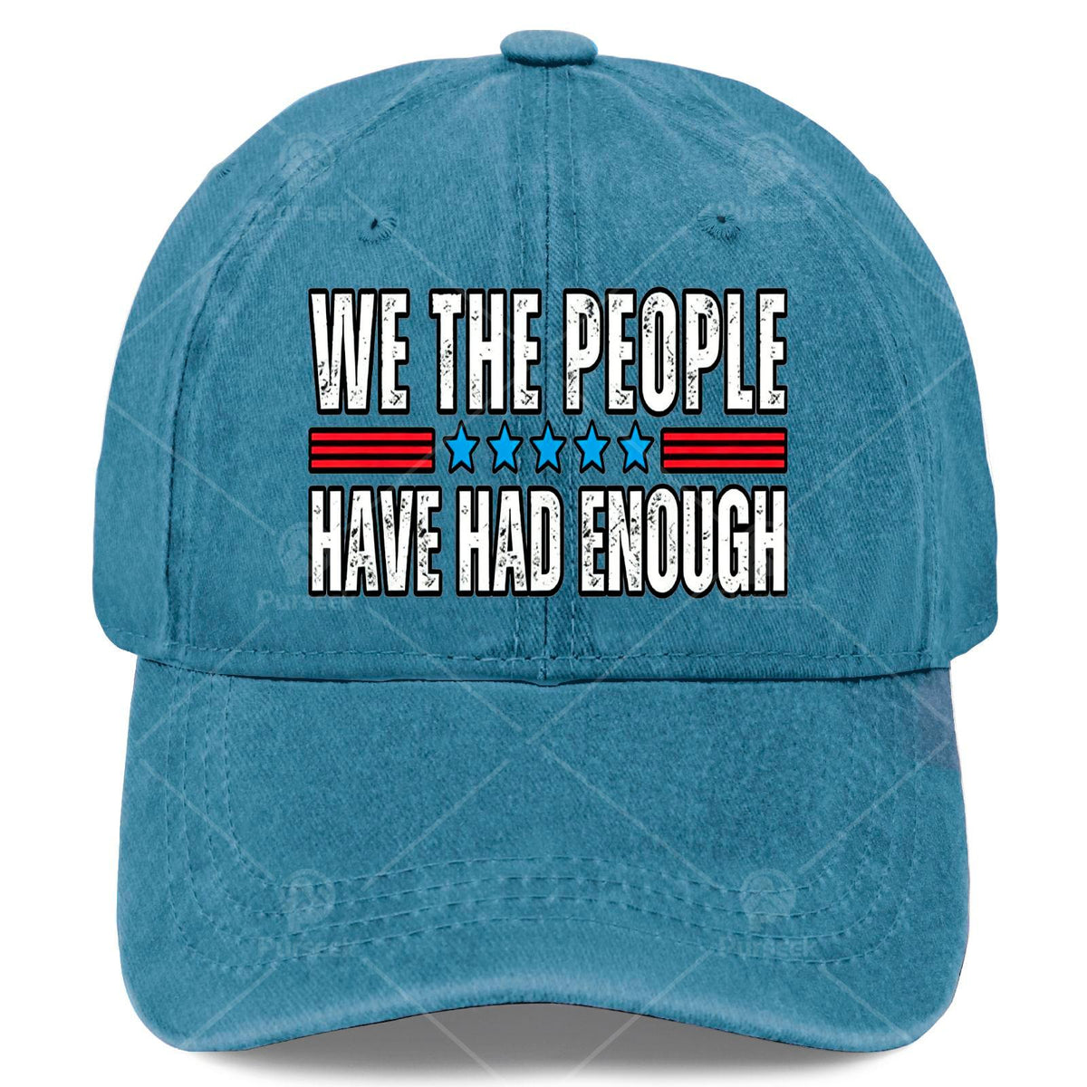 Unisex Fashionable Cap with a Washed And Distressed Look That Says 'We The People Have Had Enough' on It