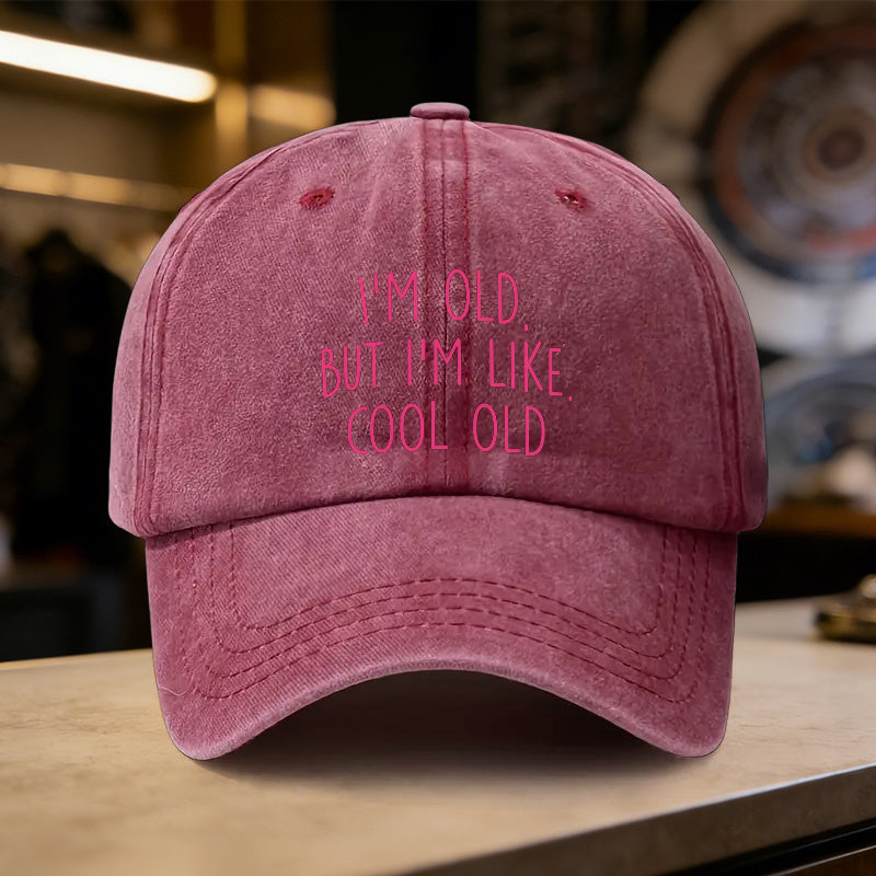 1pc, Adjustable Baseball Cap with "I'M OLD, BUT I'M LIKE COOL OLD" Message, Lightweight Printed Women'S Hat, "COOL OLD" Men'S Trendy Hat, Ideal Gift for Weddings, Parties, Birthdays, And Dances, Stylish And Versatile, Full of