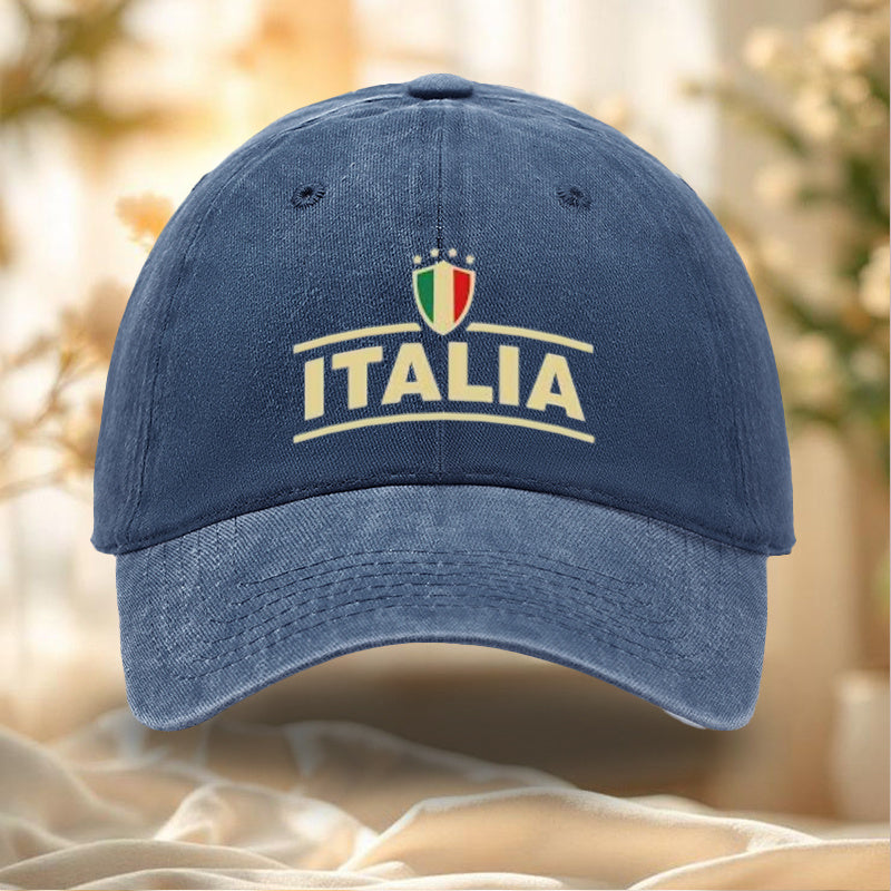 1pc Italian Flag Baseball Cap with Italia Print & Italian National Colors - Adjustable Unisex Hat Suitable for Outdoor, Travel, Sports Events, Italian Culture Gifts for Adults, Italy-Themed Apparel for Men and Women