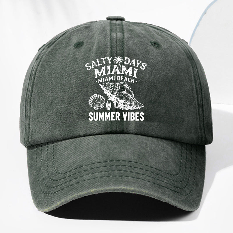 Unisex Seashell Print Washed Vintage Baseball Cap Fashion Men Women Sun Hat Adjustable Size Trucker Cap Suitable for All Seasons Daily Wear