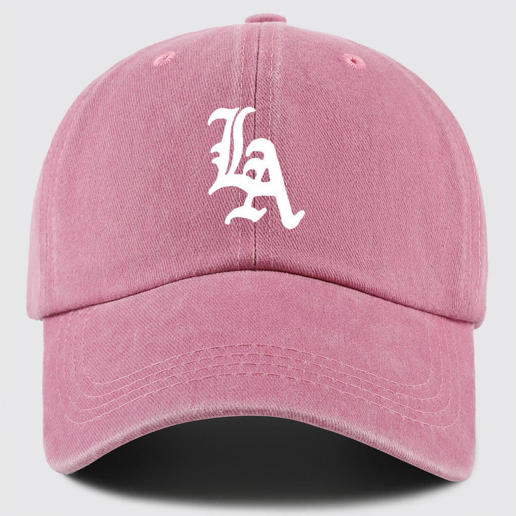 "LA" Printed Baseball Cap Dad Hat, Street Style Golf Cap Mom And Dad Matching, Breathable Comfortable Unisex Design, Workwear Style Trucker Hat, Urban Series Hat Suitable for Parties, Driving, Hip-Hop, Skateboarding, Cycling, Sports, Fitness