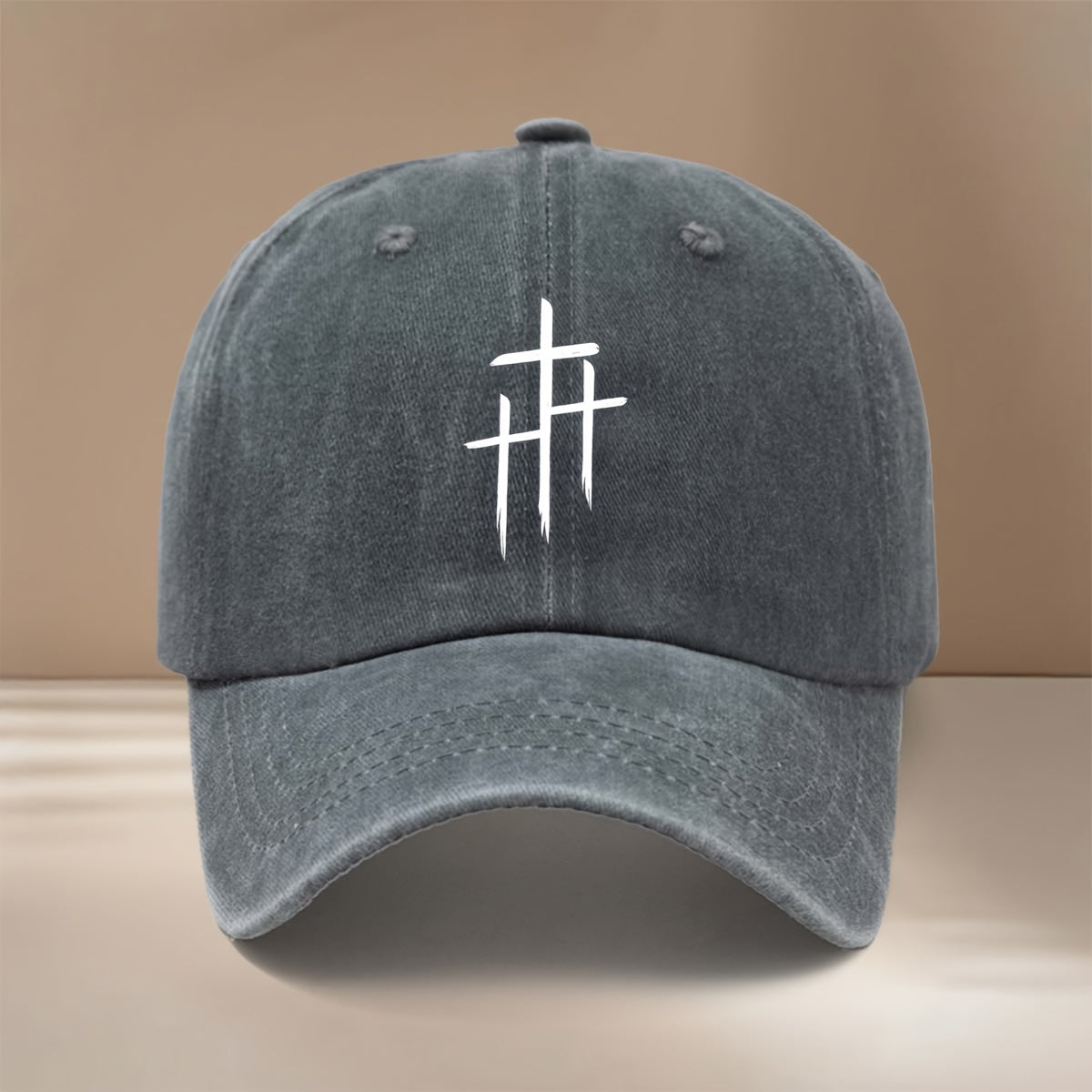 Three Cross Pattern Baseball Cap, Unisex Hip-Hop Style Casual Hat for Parties, Gatherings, and Camping. Comfortable and Lightweight Curved Brim Hat with Versatile Duckbill Design. Simple Outdoor Sports Cap, Six-Panel Fit, Relaxed and Fashionable