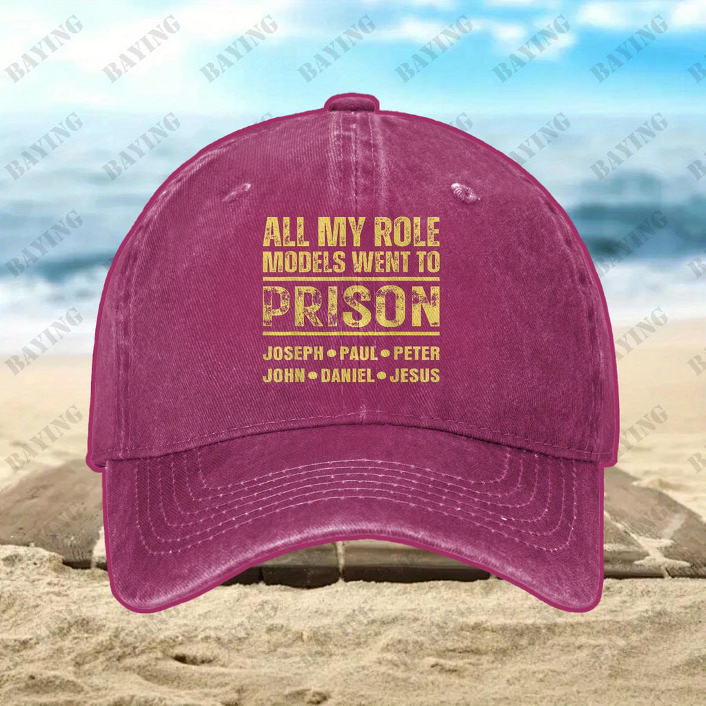 Men' All My Idols Have Gone to Prison Baseball Cap - Retro Prison-Themed Dad Hat with Iconic Print, Knitted Machine-Washable Cap Suitable for Casual Wear & Themed Events, Novelty Gift for Fans of Prison Culture