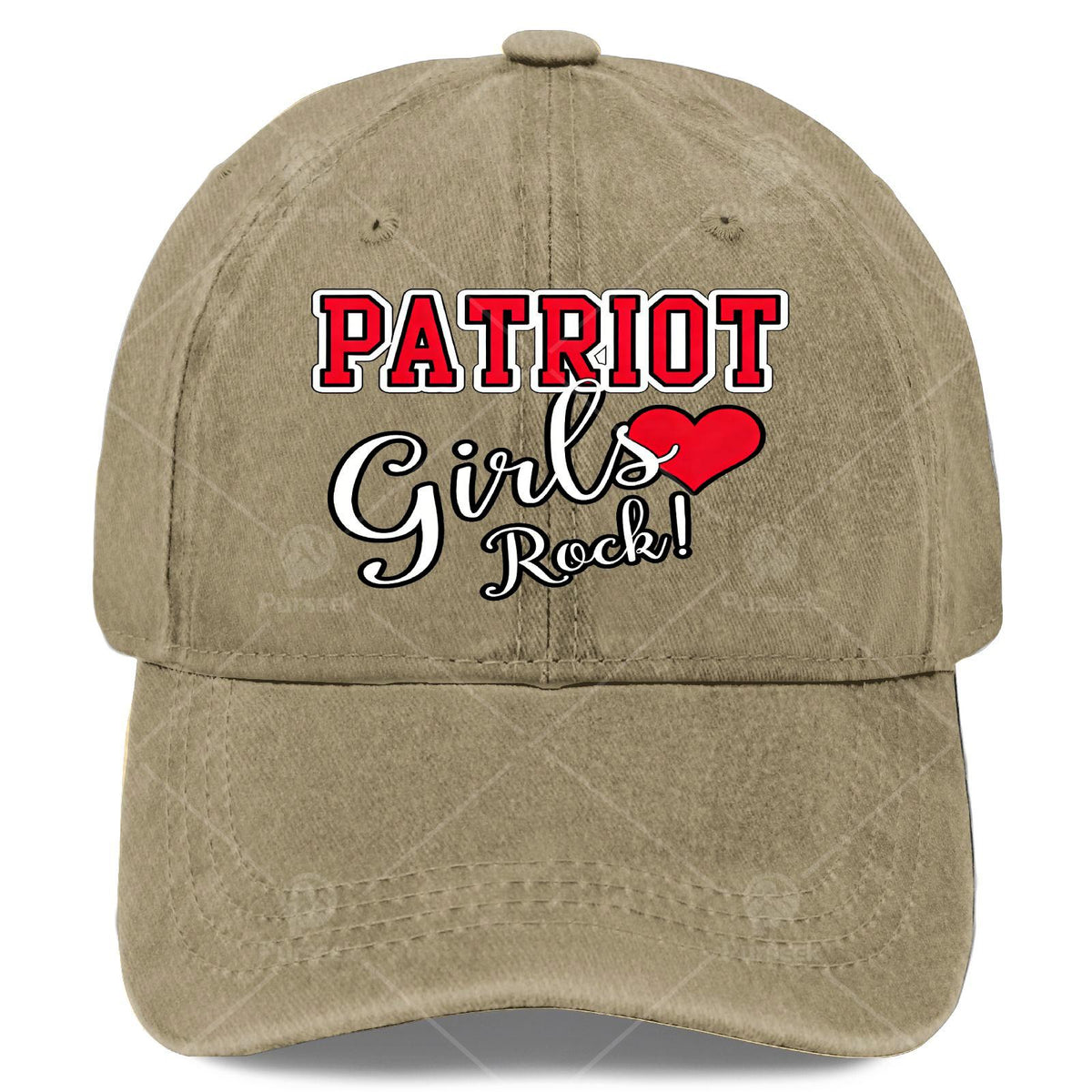Patriots Girls Rock Cute Heart Baseball Hat Unisex Vintage Washed Distressed