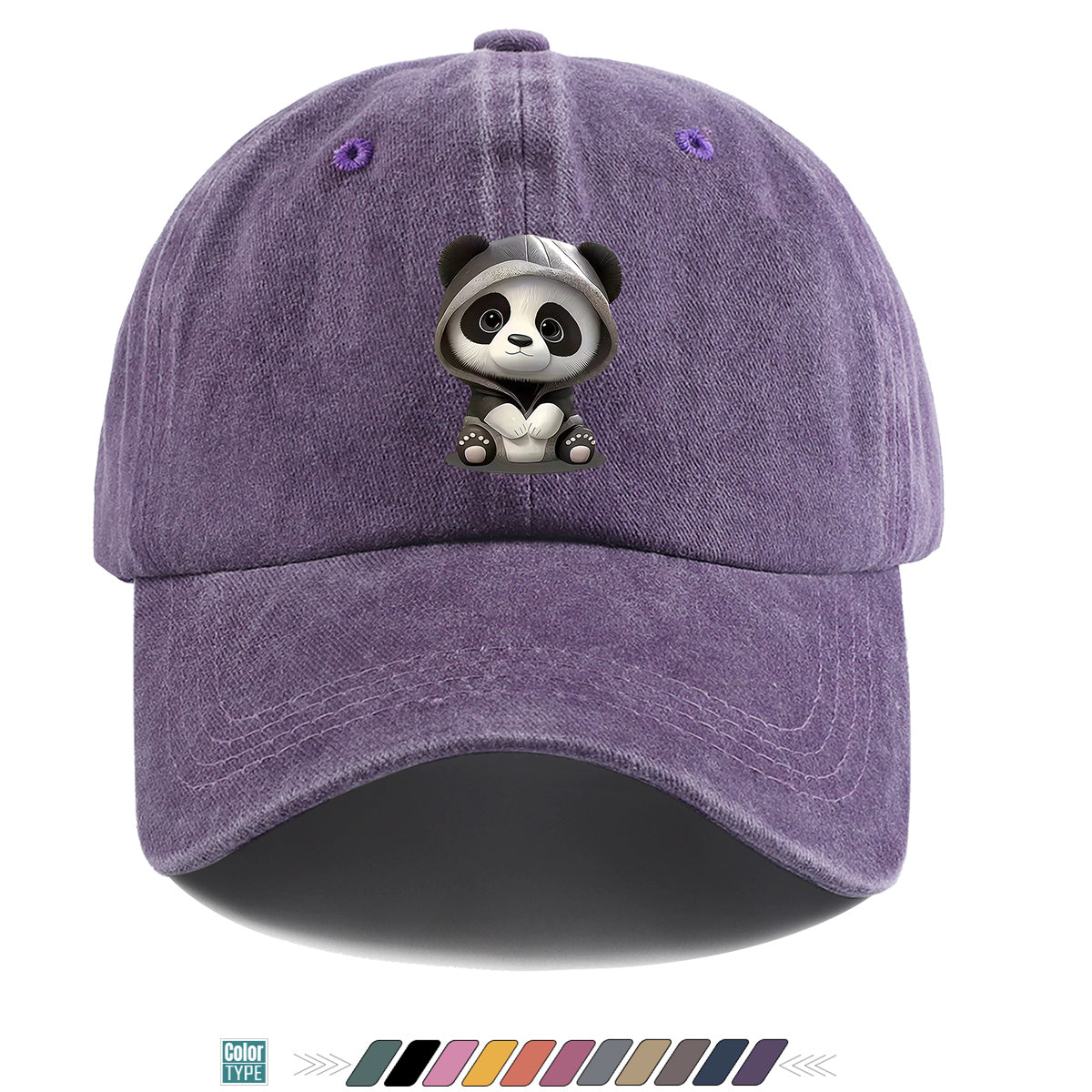 1pc Panda Hoodie Cartoon Print Baseball Cap Cute Panda Pattern Comfortable And Breathable Duck Tongue Hat Fashionable And Versatile Unisex Baseball Cap Adjustable Size Daily Hat Couple Outing Hat Suitable for Shopping, Playing, Dating, Daily Life