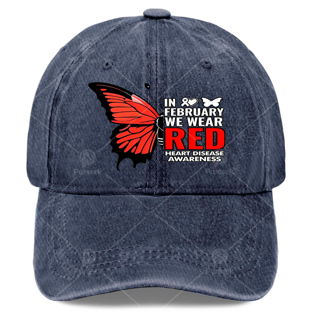 Men' & Women' Red Butterfly Heart Baseball Shirt - Unisex Pullover with Awareness Design, Machine Washable Sportswear Suitable for Casual Wear, Themed Events, and Everyday Outfits