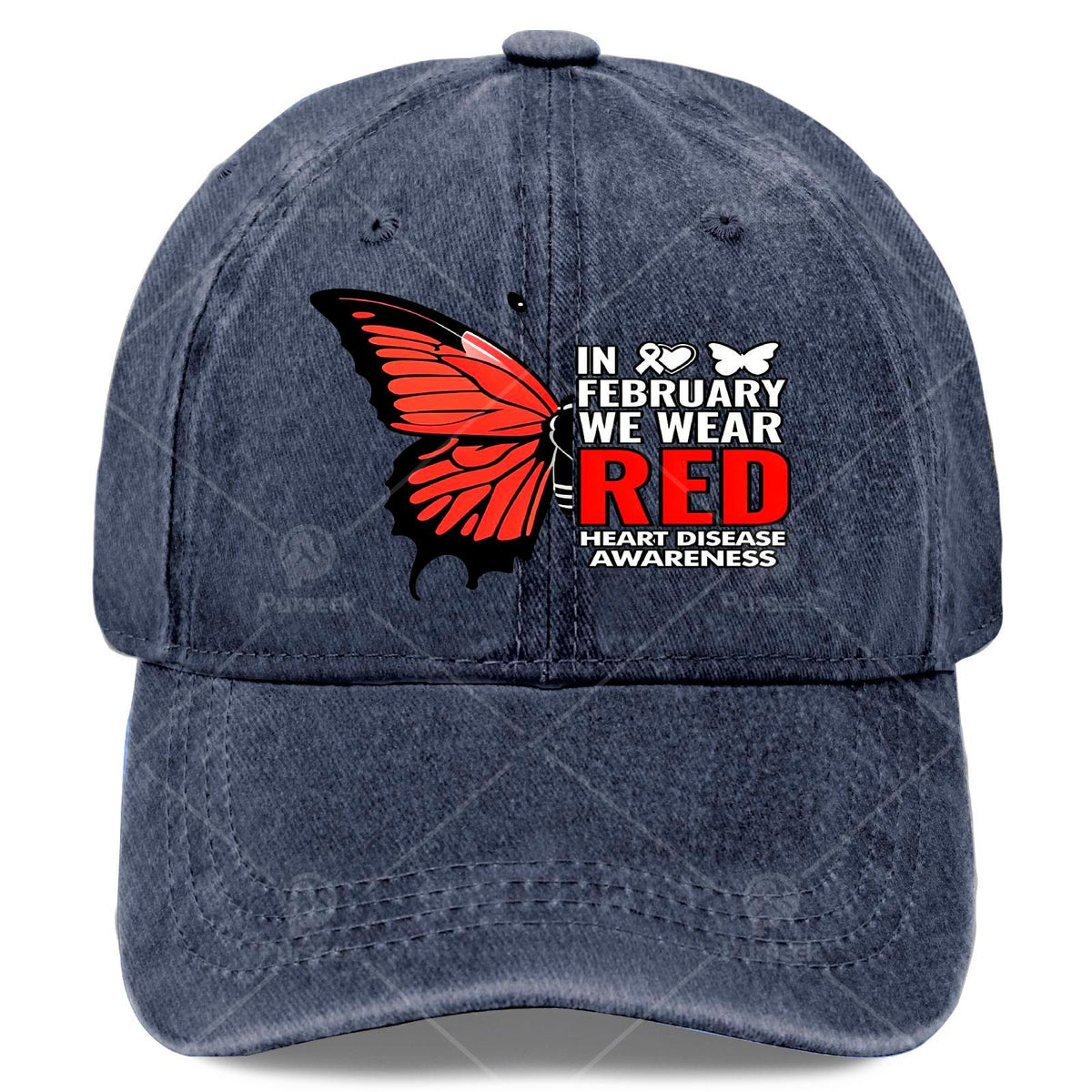 Men' & Women' Red Butterfly Heart Baseball Shirt - Unisex Pullover with Awareness Design, Machine Washable Sportswear Suitable for Casual Wear, Themed Events, and Everyday Outfits