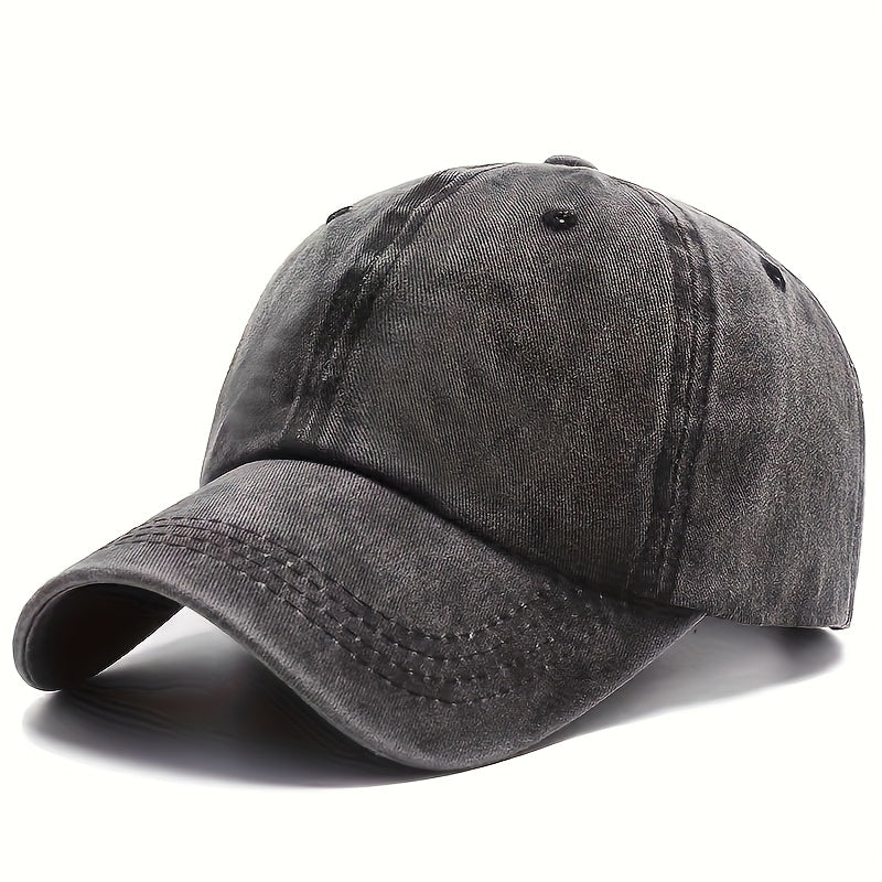 6pcs Vintage Distressed Low-Cut Adjustable Unisex Sports Cap | Baseball Cap, Perfect Birthday Gift, Machine Washable