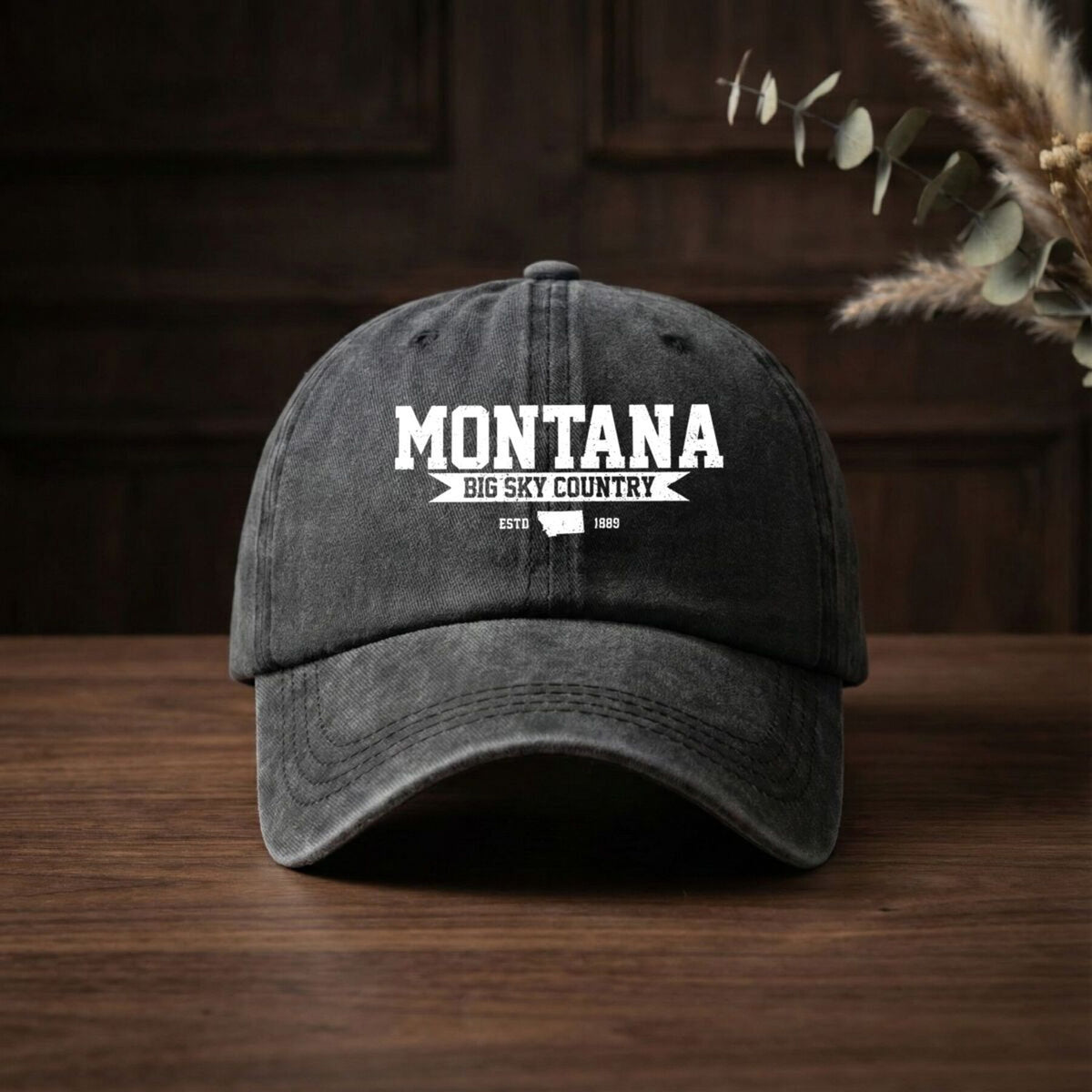Montana Travel Inspired Big Sky Country Text Design Summer Breathable Universal Trucker Hat Men's Outdoor Fishing Sun Hat Women's Sports Running Printed Baseball Cap Trendy