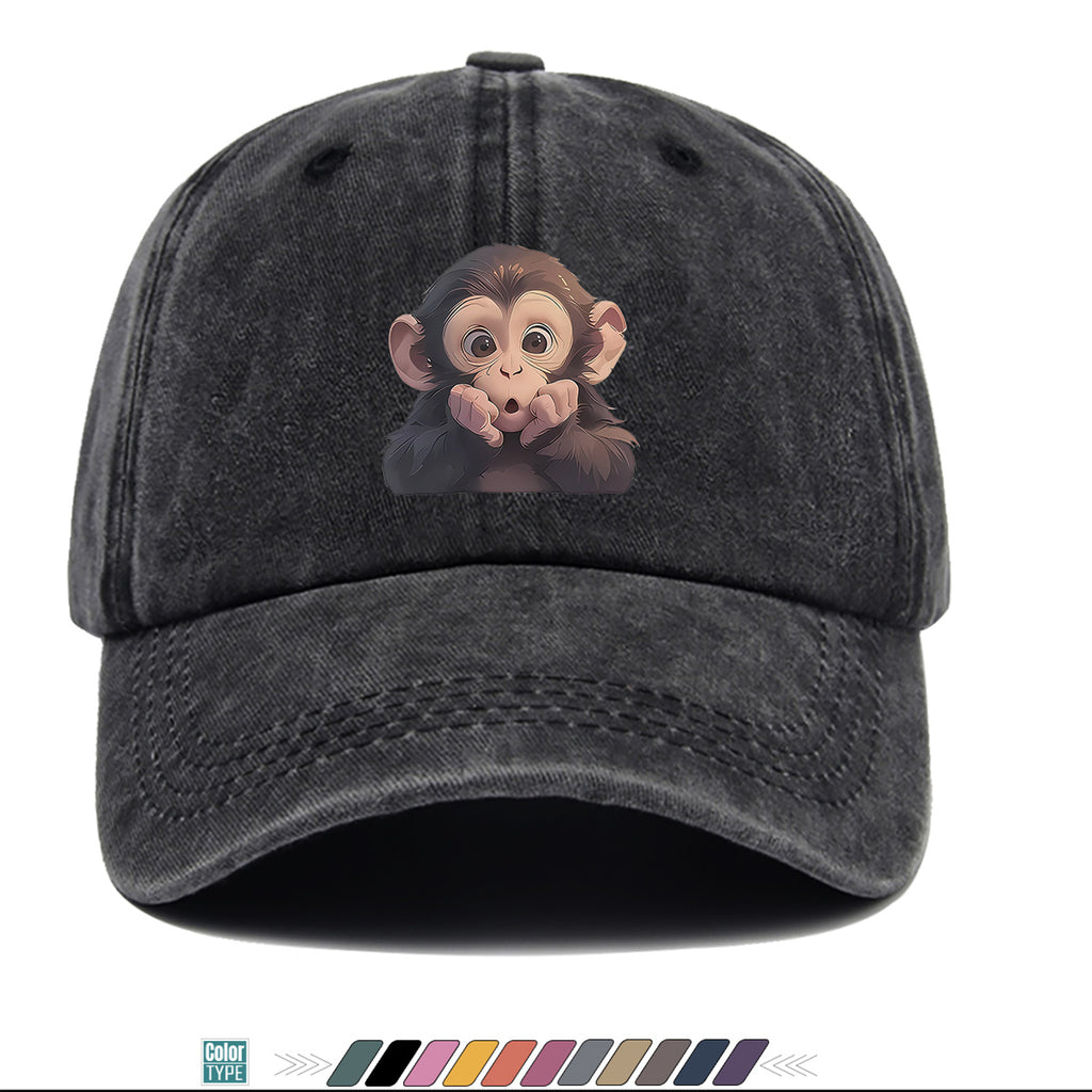 1pc Chimpanzee Print Baseball Cap Suitable for Men & Women, Adjustable Unisex Hat with Chimpanzee Face, Breathable for Streetwear, Hip-Hop, Music Festivals, Skateboarding - Trendy, Daily Commute & Outfits