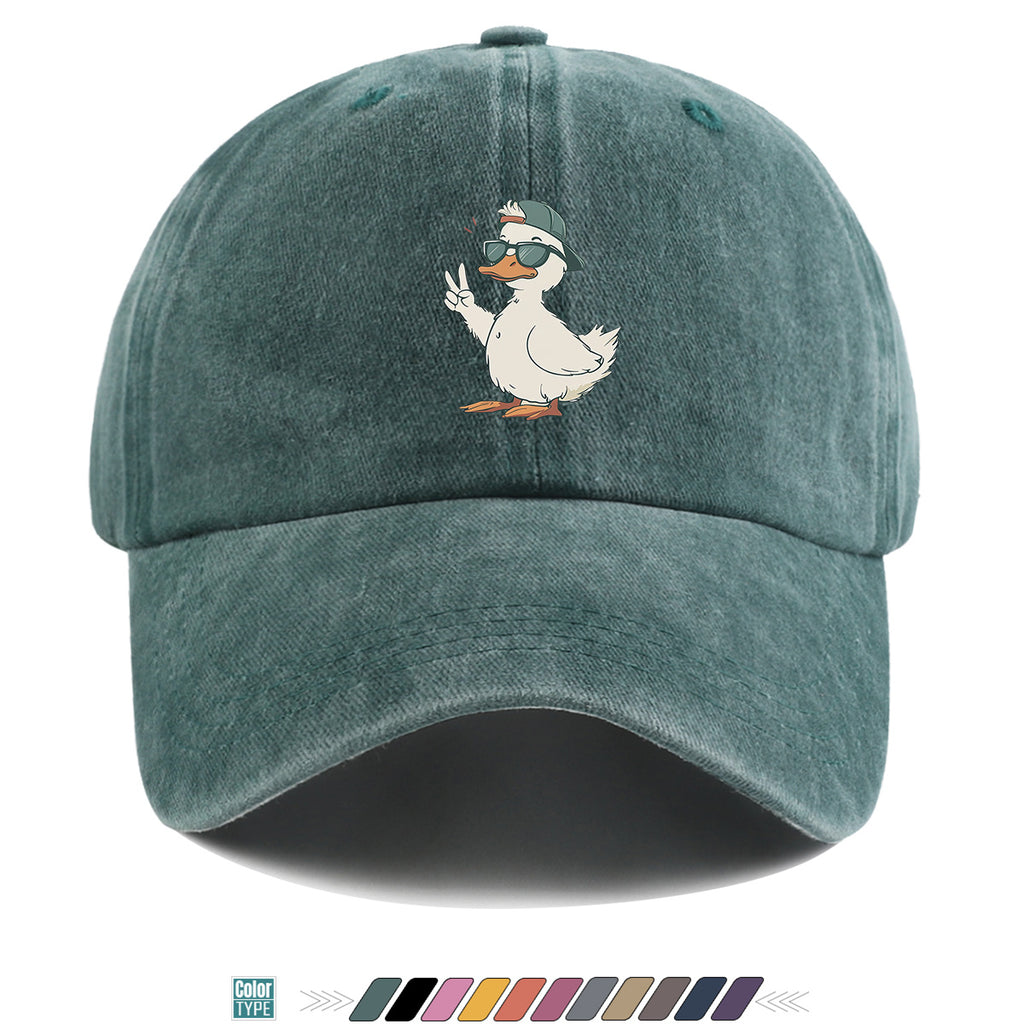 1pc Duck Print Baseball Cap with Fashion Glasses Suitable for Men & Women, Adjustable Unisex Hat with Duck, Hip-Hop Streetwear Cap for Outdoor, Daily Commuting, Matching Couple Gift, Trendy Birthday Present for And