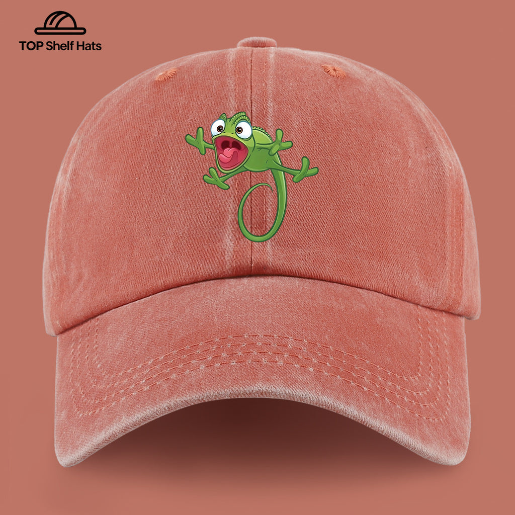 1pc Fun Cartoon Chameleon Pattern Printed Baseball Cap, Lightweight, Comfortable, and Breathable, Adjustable Size, An Excellent Valentine's Day Gift for Your Partner, Unisex Outdoor Wear and Casual Apparel Accessory, Mom and Dad's Beach Vacation