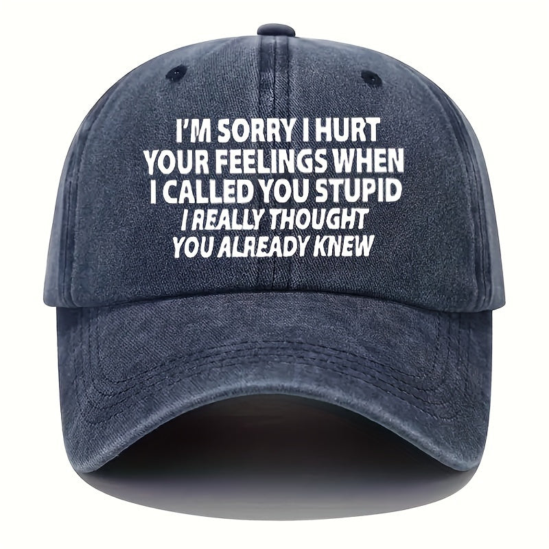 Vintage Washed Distressed Letter Print Baseball Cap with Retro Lettering & Adjustable Buckle Closure - Suitable for Outdoor Sports, Hiking, Casual Wear, Machine Washable Sun Hat Gift Choice for And