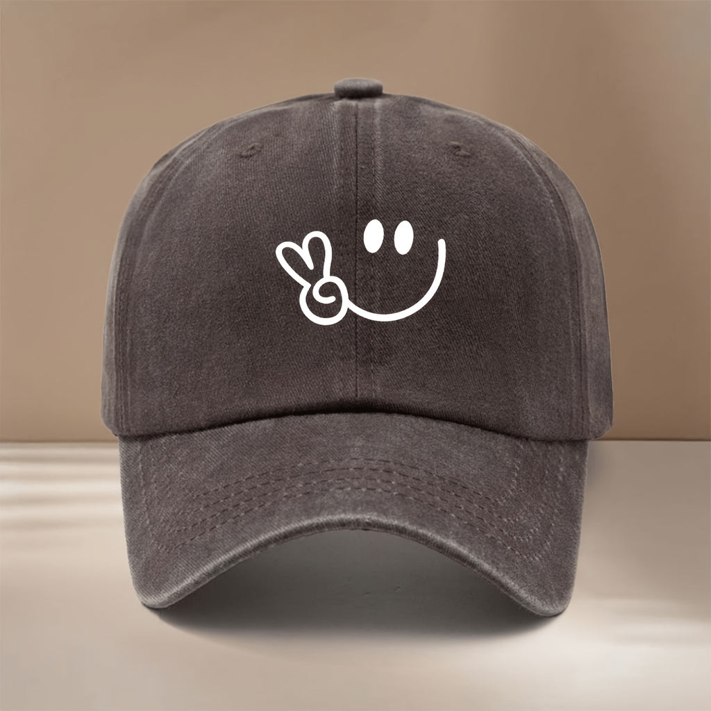 Printed Yeezy Face Pattern Baseball Cap Casual Style 6-Panel Hat Trendy Textured Casual Hat Lightweight Comfortable Duckbill Cap Unisex Curved Brim Hat Hip-Hop Cap Adjustable Size Easy Fashion All-Season Sports Event Support Matching Vacation Travel