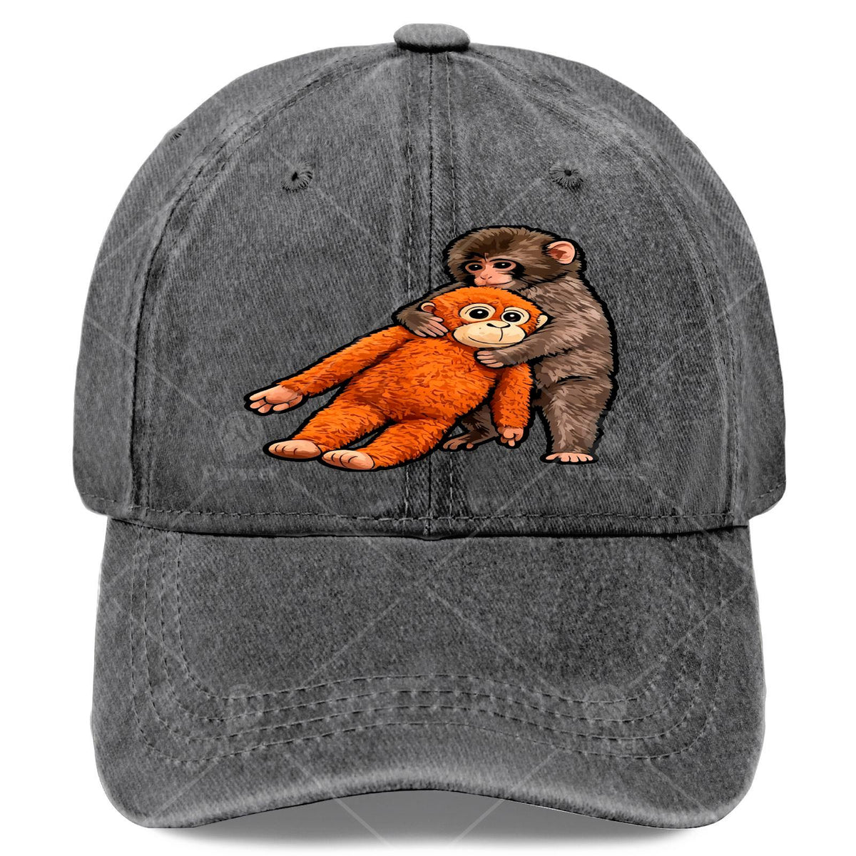 Babys Viral Monkey Punchs Hugging Baseball Hat Unisex Cool Washed Distressed
