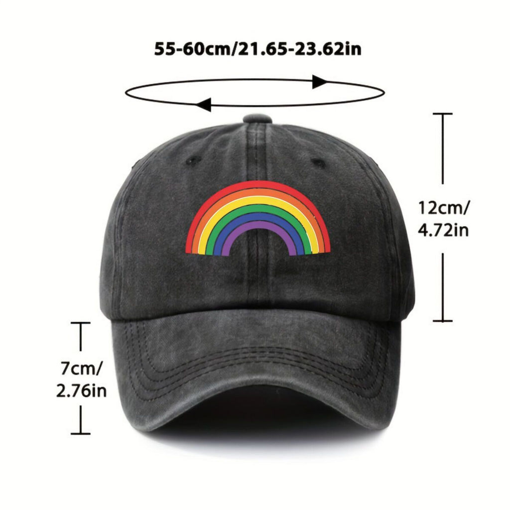 Colorful Rainbow Trendy Dad Hat with Soft Top Design, Street Culture Baseball Cap, Soft Fabric, Breathable And Comfortable, Outdoor Sports Sunshade Driving Hat