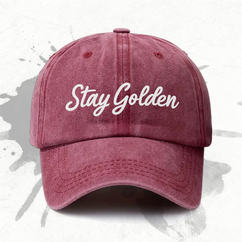 1P 1pc, "Stay Golden" Adjustable Baseball Cap, Lightweight Printed Women's Hat, "Printed Trend" Men's Fashion Cap, an Ideal Gift for Weddings, Parties, and Birthdays.