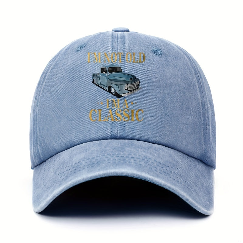 [I'M Not Old] Floral Men'S Washed Baseball Cap, Vintage Style Fashion Adjustable Outdoor Casual Sports Hat