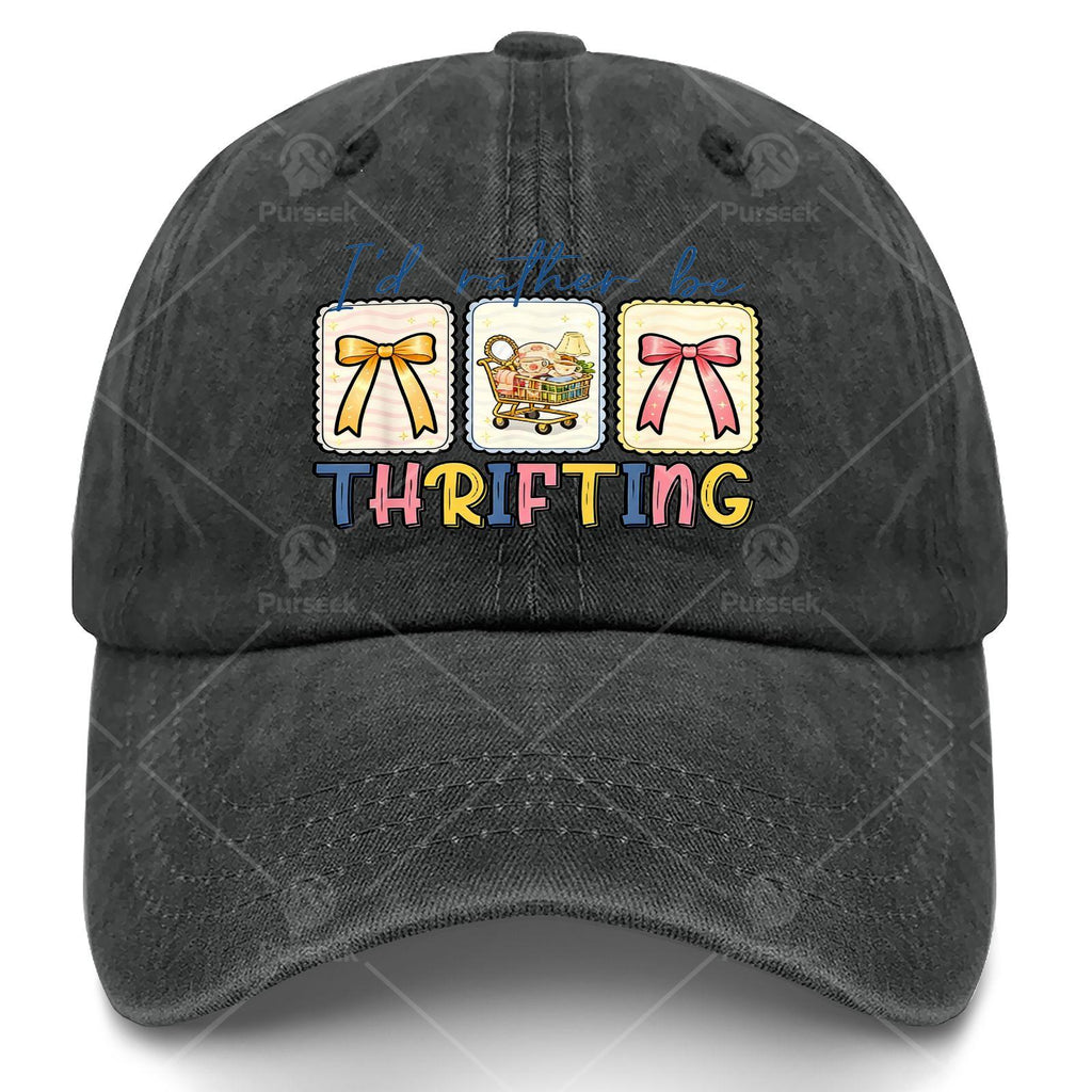 Thrifting Lover Vintage Coquette Bow Id Rather Be Thrifting Baseball Hat