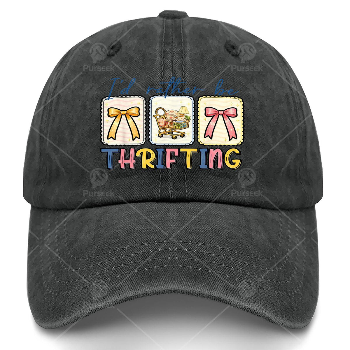 Thrifting Lover Vintage Coquette Bow Id Rather Be Thrifting Baseball Hat
