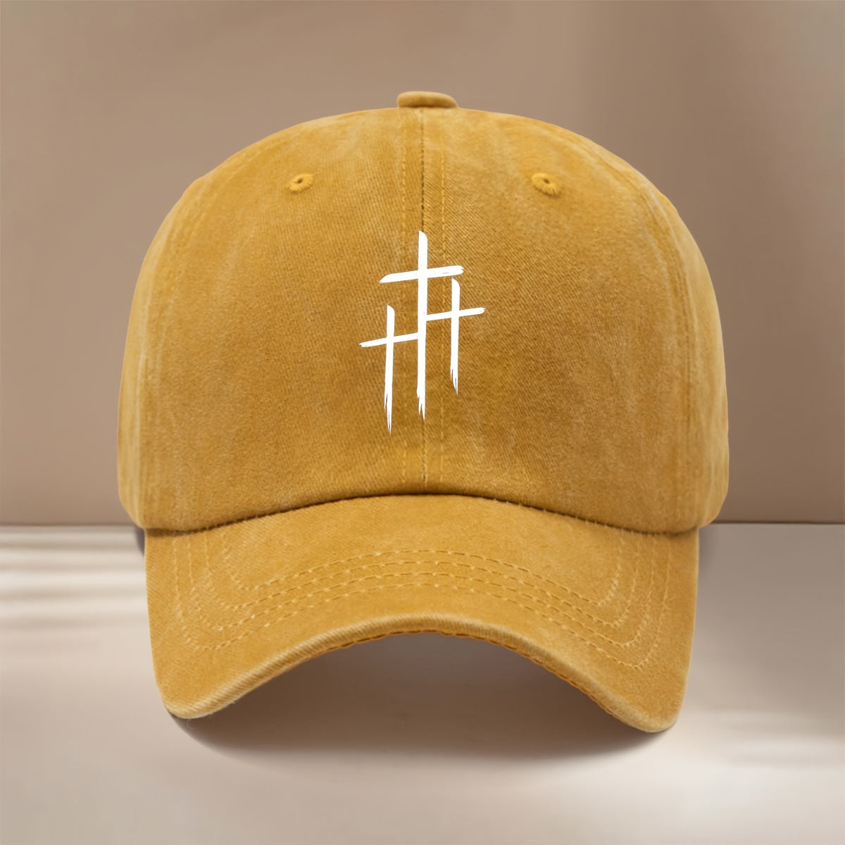 Three Cross Pattern Baseball Cap, Unisex Hip-Hop Style Casual Hat for Parties, Gatherings, and Camping. Comfortable and Lightweight Curved Brim Hat with Versatile Duckbill Design. Simple Outdoor Sports Cap, Six-Panel Fit, Relaxed and Fashionable
