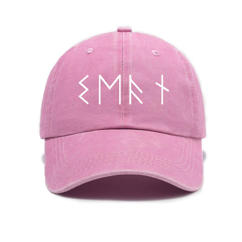 1 Top Water Washed Old Printed Baseball Cap Adult Versatile Easy Letter Popular Retro Printed Water Washed Old Soft Top Sunshade Baseball Cap for Men And Women