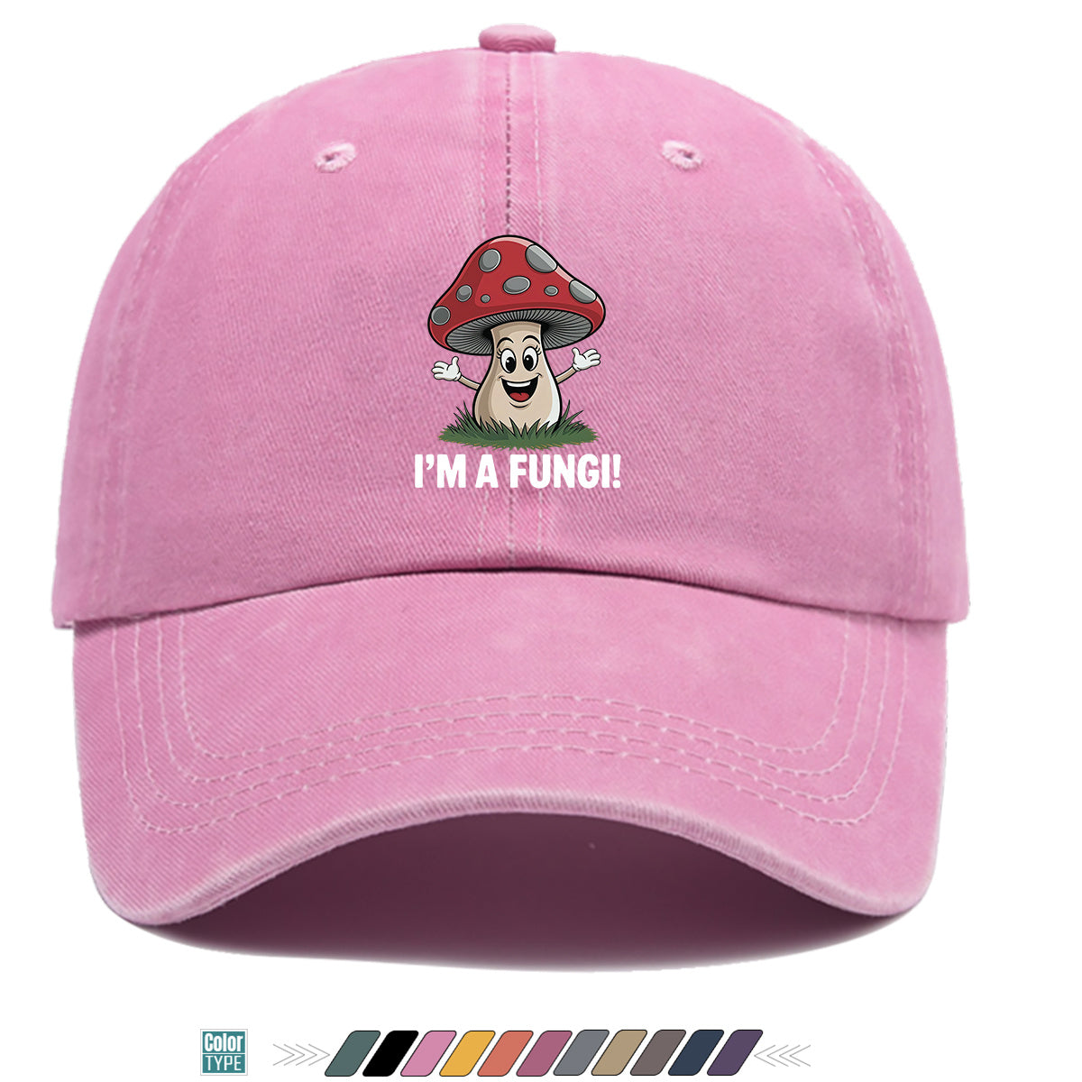 1pc Cartoon Mushroom Joyful Face Print Baseball Cap, Cute Red Mushroom with Gray Dots Hat, Comfortable and Breathable Sun Hat, Stylish, Fun, and Unique, Unisex Adjustable Baseball Cap, Casual Hat, Couple's Outing Hat, Suitable for Daily Shopping