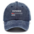1 Patience Print Baseball Cap - Soft, Breathable, Adjustable Snapback with Curved Brim, Lightweight Unisex Design for Casual Outdoor and Formal Occasions. Hand Wash Only. Ideal Gift, Event Headwear, Fashion Accessory for Style Enthusiasts