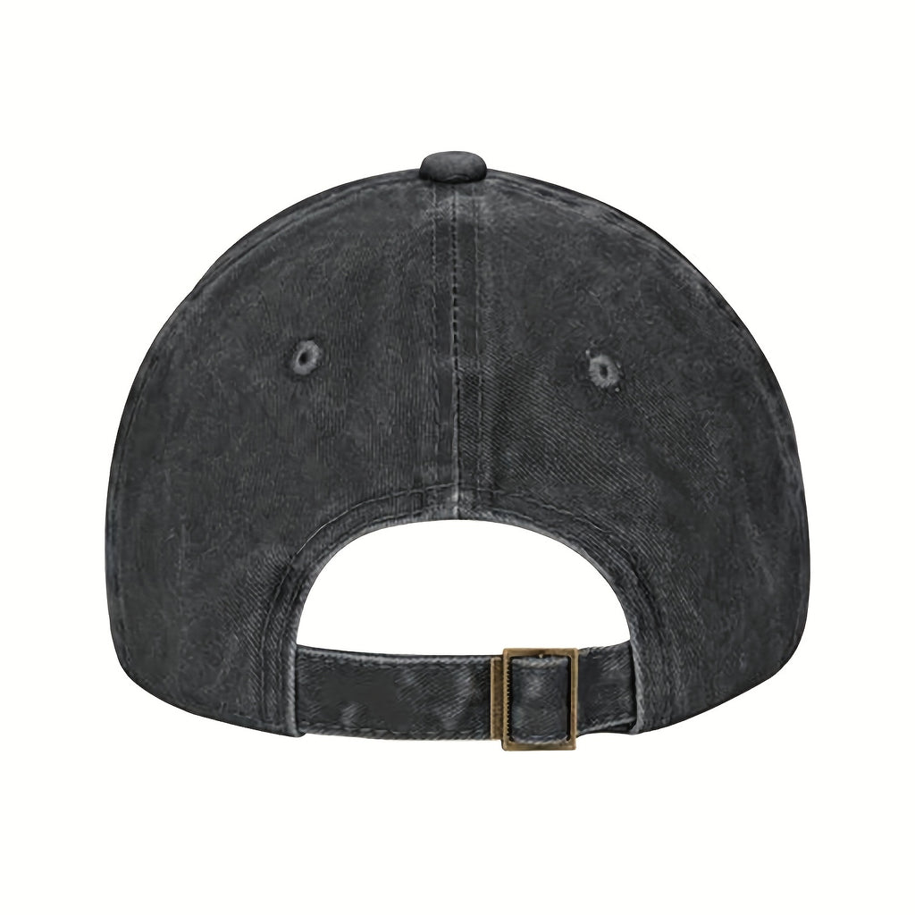 Halloween Retro Washed Cap for Men And Women, Cute Ghost And Pumpkin Pattern, Adjustable, Fashionable Street Casual Baseball Cap