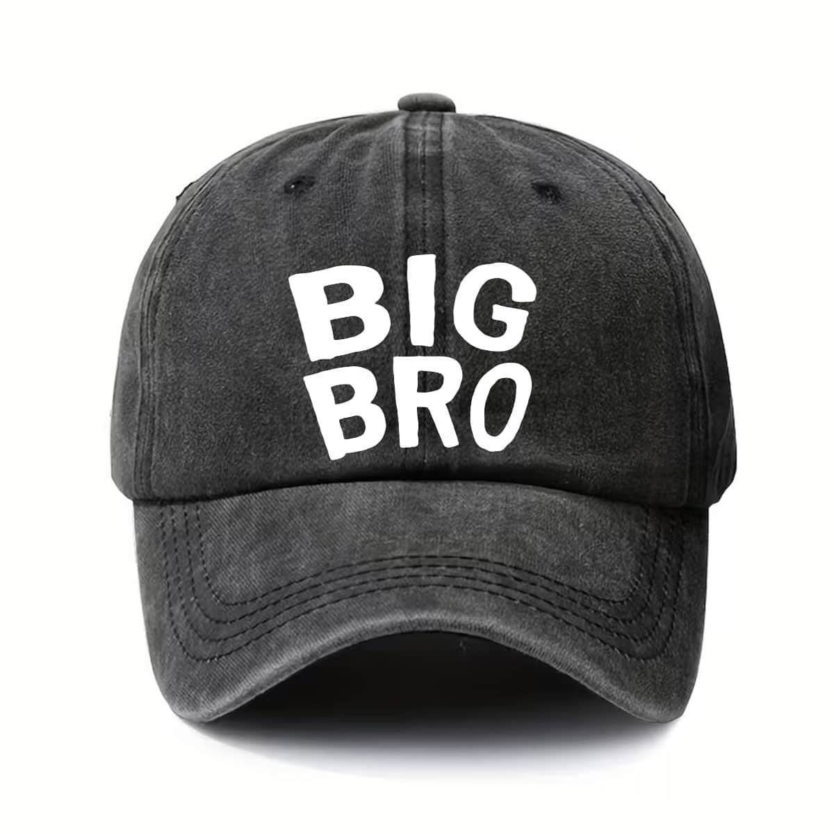 BIG BRO Letter Print Trucker Hat - Adjustable Buckle Hat with BIG BRO Printed, Breathable Six-Panel Design, Unisex Baseball Cap, Lightweight And Hand Washable