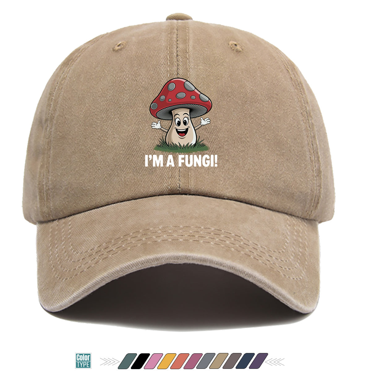 1pc Cartoon Mushroom Joyful Face Print Baseball Cap, Cute Red Mushroom with Gray Dots Hat, Comfortable and Breathable Sun Hat, Stylish, Fun, and Unique, Unisex Adjustable Baseball Cap, Casual Hat, Couple's Outing Hat, Suitable for Daily Shopping